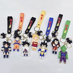 Anime Dragon Ball Keychain New Style Fashion Son Goku Vegeta Piccolo Crystal Ball Resin Action Figures PVC Key Ring Bag Pendant