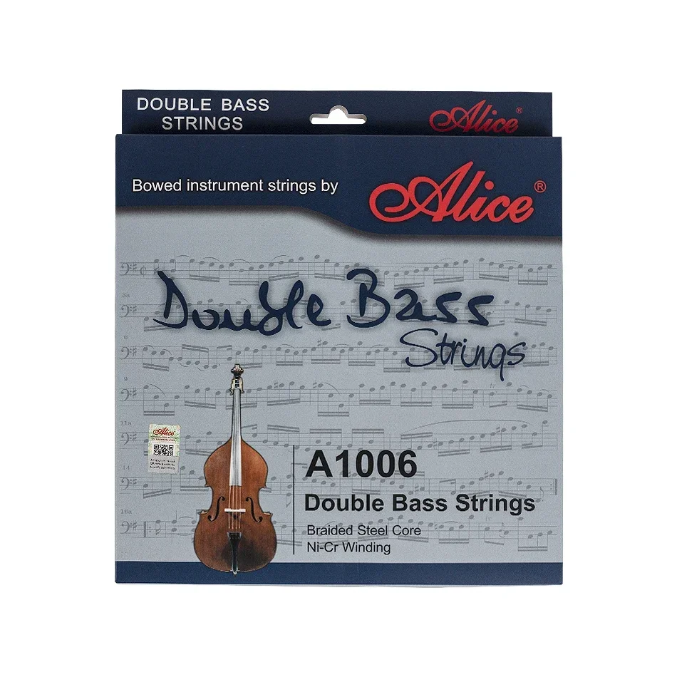 Alice A1006 Double Bass Strings 4-Strings Braided Steel Core Ni-Cr Winding For Concert Double Bass Accessories