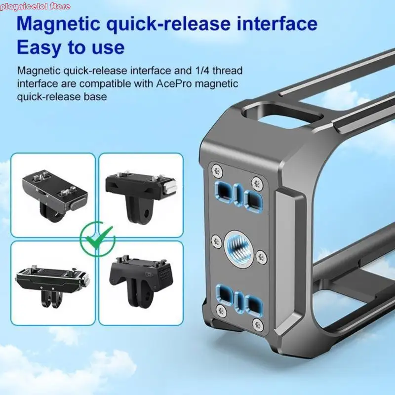 E8BAカメラケージ360 x5カメラショックプルーフ用の磁気ベース保護フレーム
