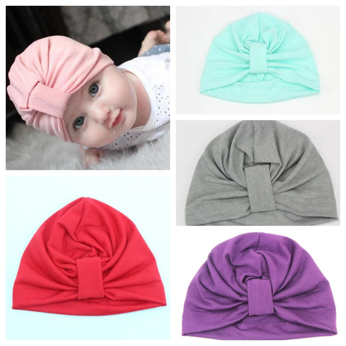 طفل قبعة الخريف الشتاء طفل يندبروف القطن مرونة لينة الشاش قبعة عمامة معقود البوهيمي نمط قبعة هندية للفتيات الفتيان #1