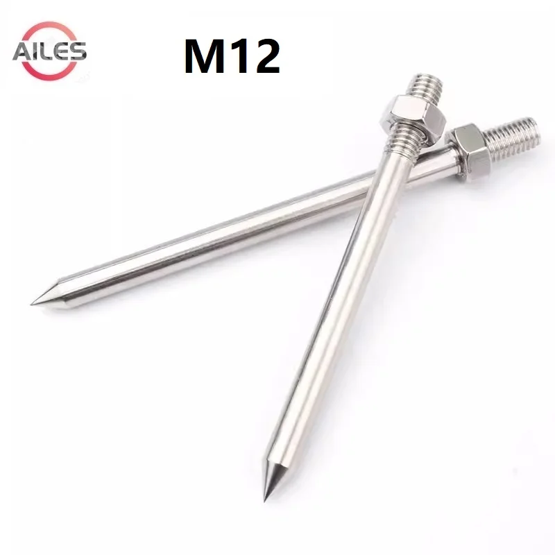 M12 PVC Pipe Clamp Steel Nails 80mm to 400mm Length PVC Tube Clamp Nail Straight Rod Bolts 304 Stainless Steel