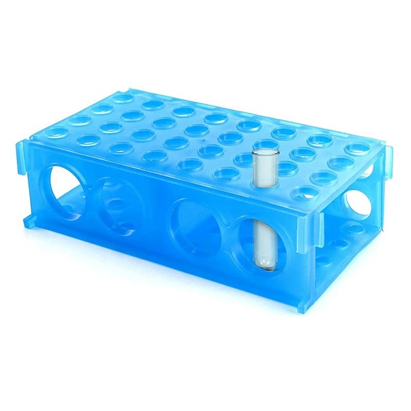 Tube Racks, 5 Pack 4 Way Plastic Polypropylene Test Tube Rack, Blue Color, 0.5Ml / 1.5Ml / 15Ml / 50Ml