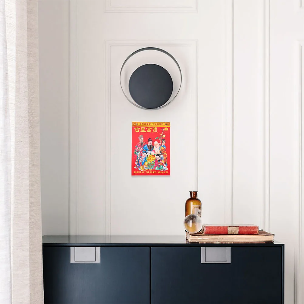 

Лунный календарь на 2024 год Дракона, подвесной настенный планировщик, разрываемый яркий цвет, прочный китайский традиционный подарок, домашний офис