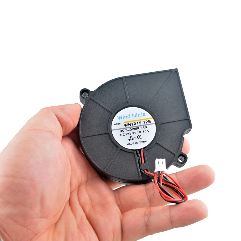 WN7015-12B 7,5 cm 75mm 75x75x15mm DC12V 0.15A 3500rpm ventilador centrífugo de 2 pines con doble rodamiento de bolas ventilador de refrigeración para impresoras