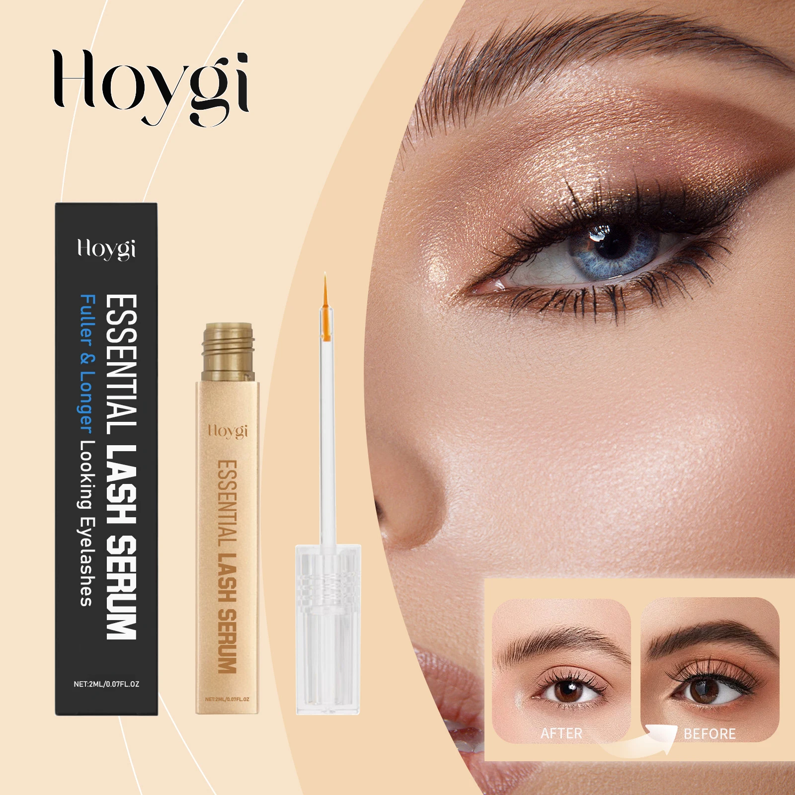 Hoygi 2ml Lash Enhancing Serum Natural Lift Definition Smudge Proof Flex Hold Formule Clump Free Dagelijkse Wimperversterker