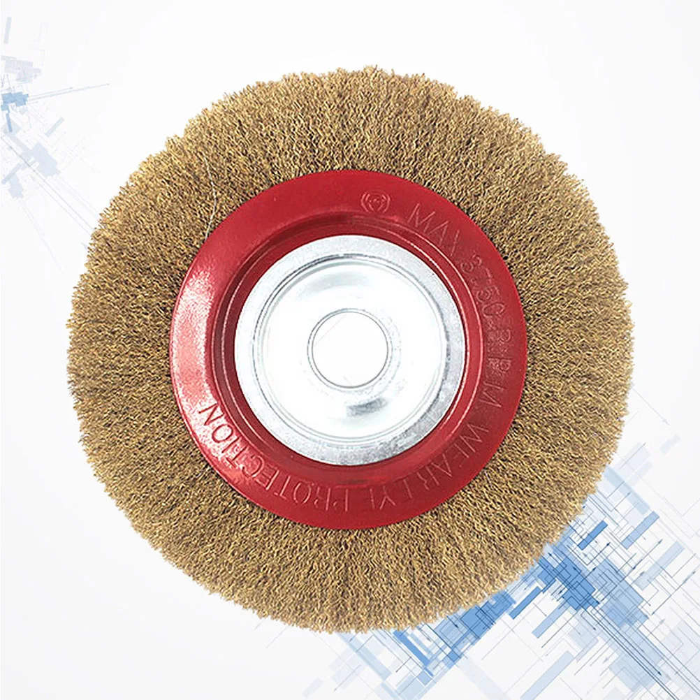 

8 Inch Steel Wire Brush Golden Polishing Wheel Mini Grinding Tool for Oxide Rust Removal Cleaning Brush for Rotary Polishing