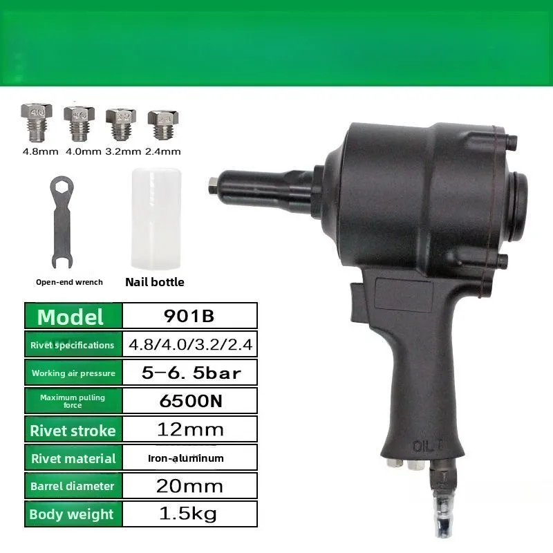 Pistola rivettatrice pneumatica a due griffe, tipo chiodatrice, pinza rivettatrice industriale per rivetti ciechi, macchina rivettatrice