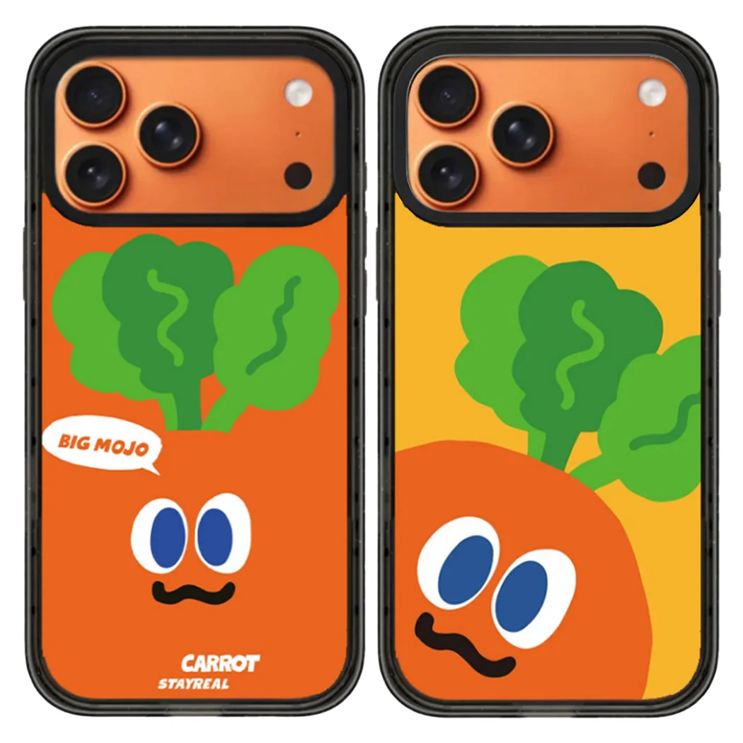 

Carrot Cartoon Acrylic Black Border Magnetic Case: Compatible with iPhone 17 16 15 14 13 12 Pro Max 17 Air