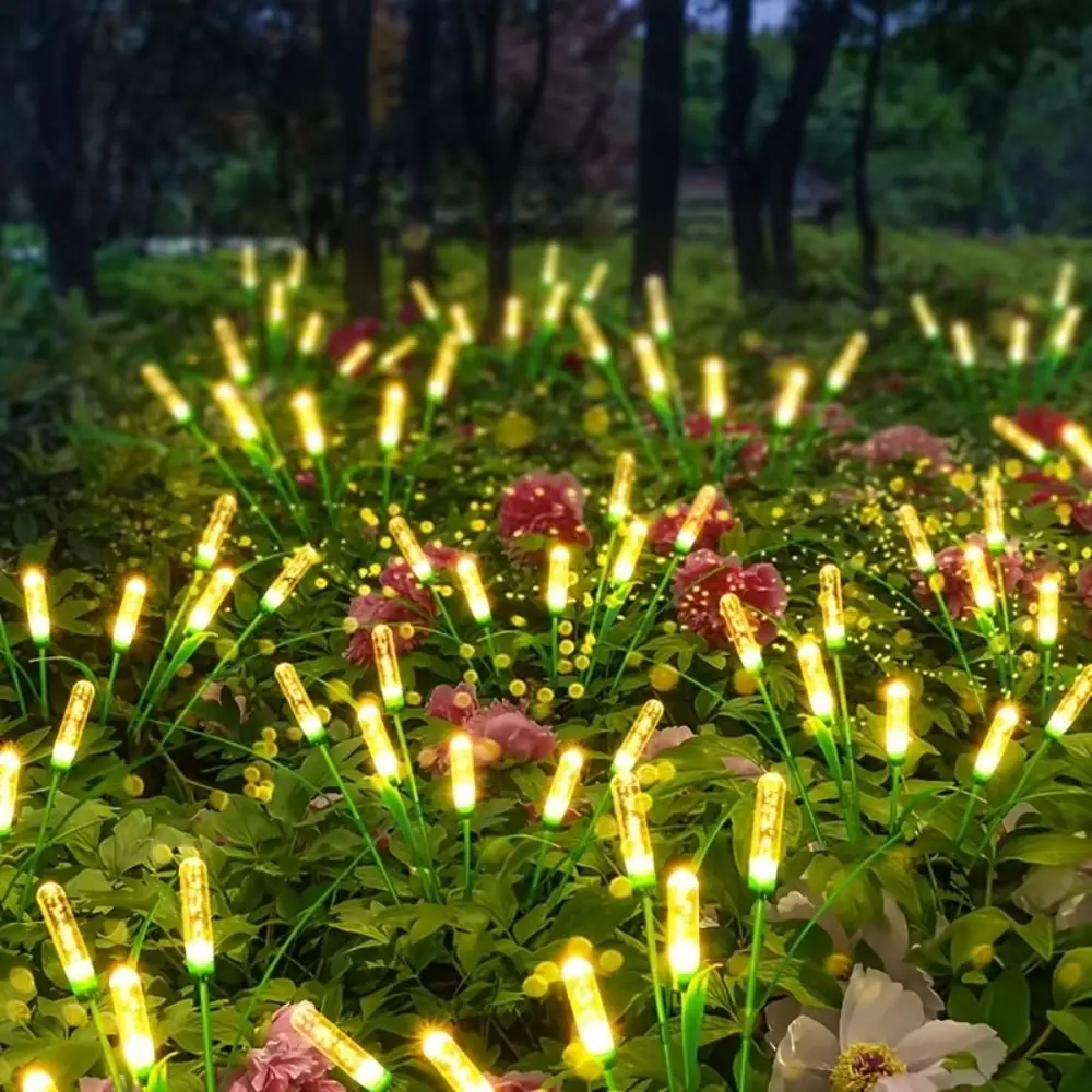 Warm Light Solar Garden Lights Energy Saving Auto-On System Solar Reed Lights Intelligent Control Waterproof Design