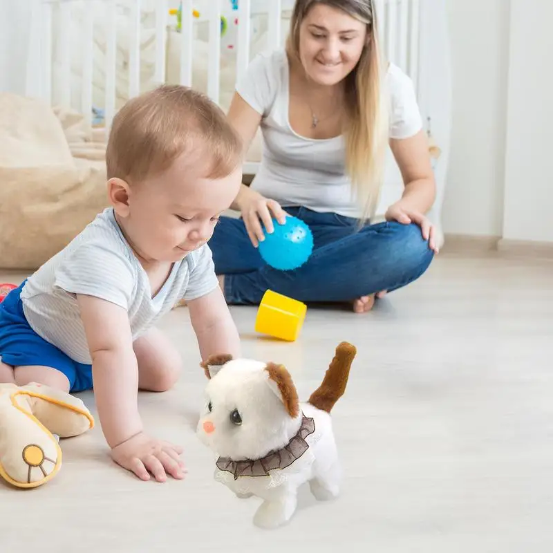 Chat robot qui marche et aboie, jouet en peluche électronique, jouet coule pour chaton pour enfants, garçons et filles