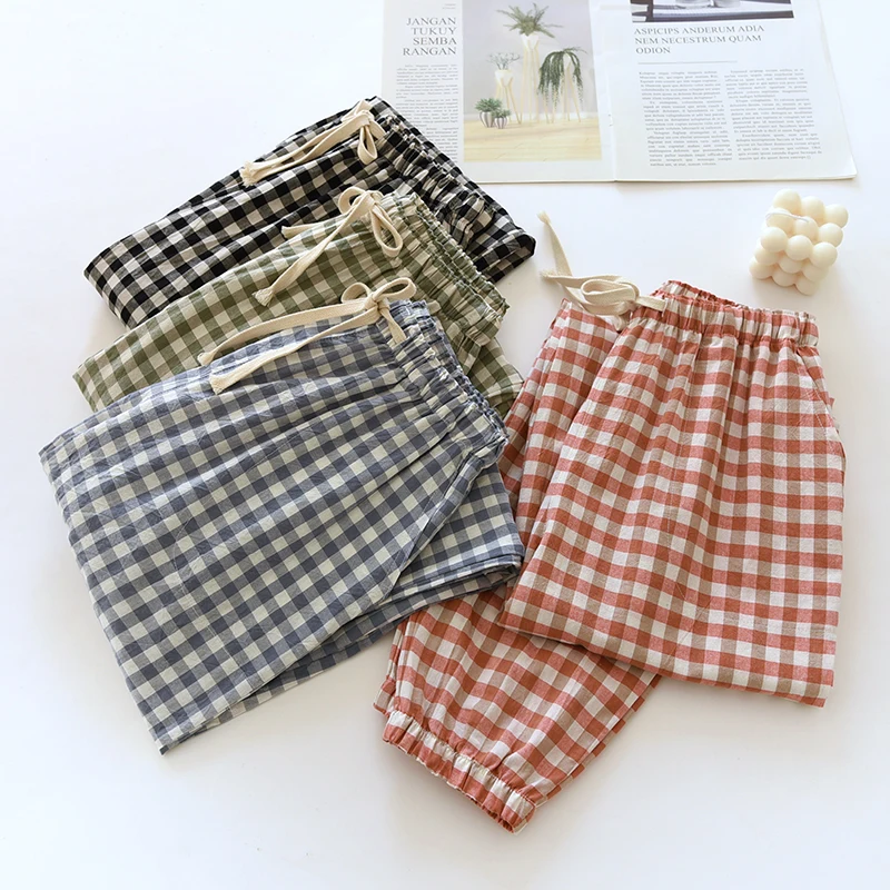 

Japanese Sle Pure Cotton Sp Pants Women's Long Pants Spring Autumn Thin Large Size Waed Cotton Cuffed Home Clothes Out...