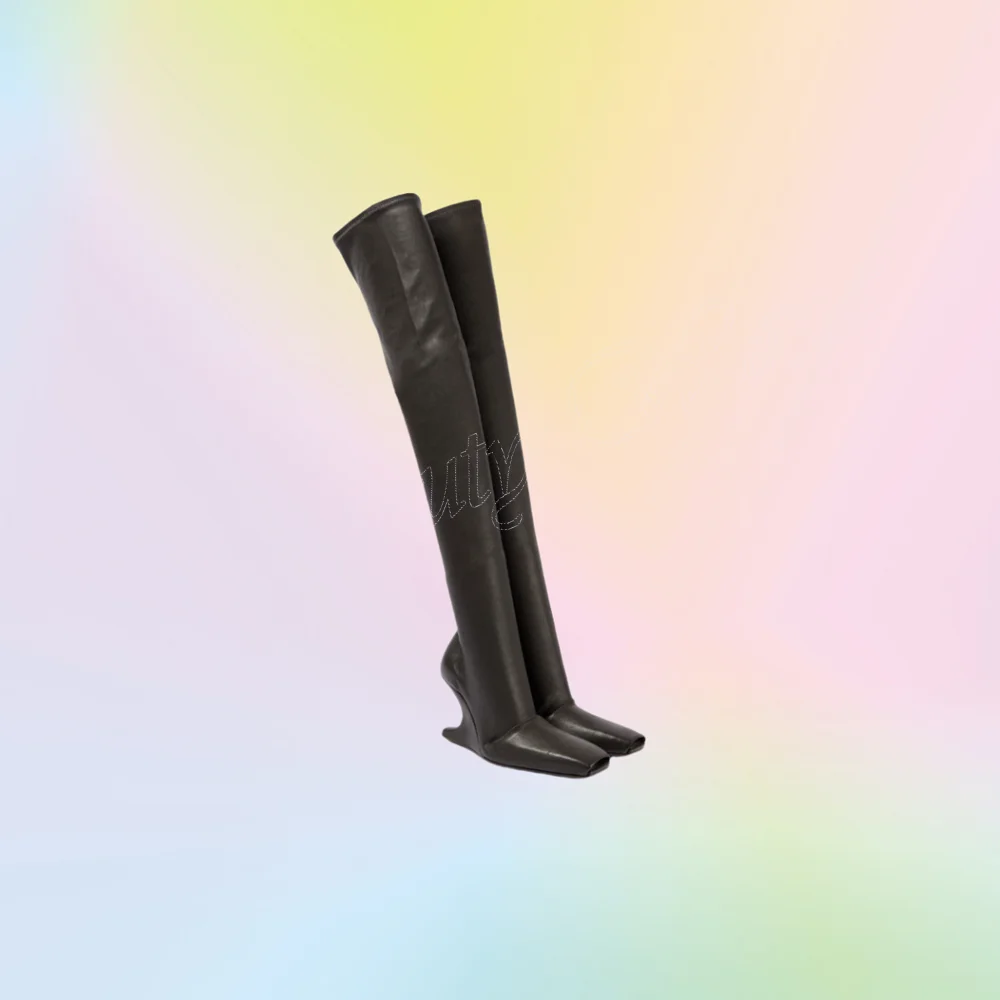 

Black Strange Style Heel Boots Over the Knee Peep Toe Shoes High Heel Shoes for Women Runway High Heels 2024 Zapatillas Mujer