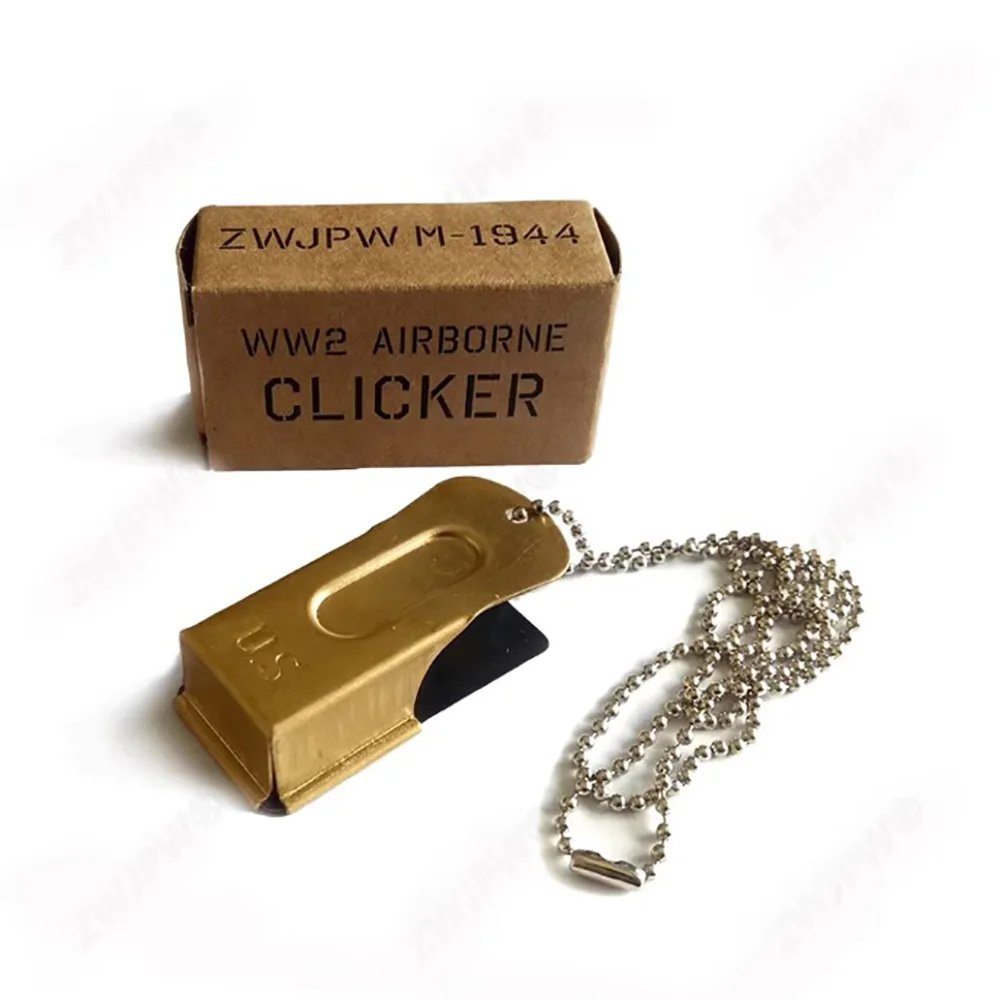 

WW2 US Vintage 101st Division Cricket Clicker Metal Signal Whistle Normandy Movie Prop Sound Effect Reenactment Gear D-DAY