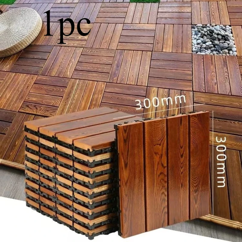 Decoration Of Household Splicing Solid Wood Flooring, Terrace, Courtyard, Outdoor Ground, Balcony Renovation, Solid Wood Floorin