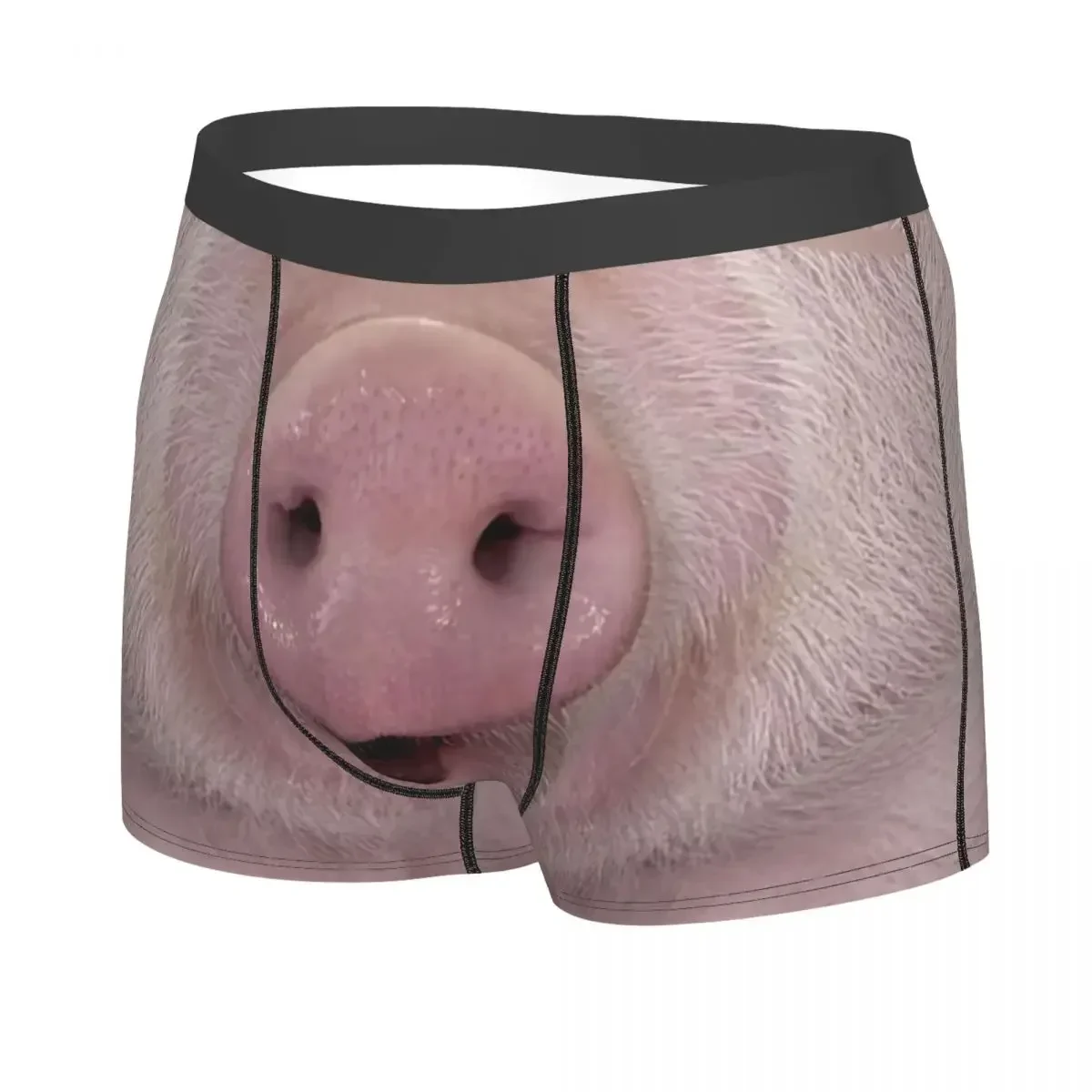 Male Novelty Funny Pig Nose Underwear Animal Snout Boxer Briefs Soft Shorts Panties Underpants