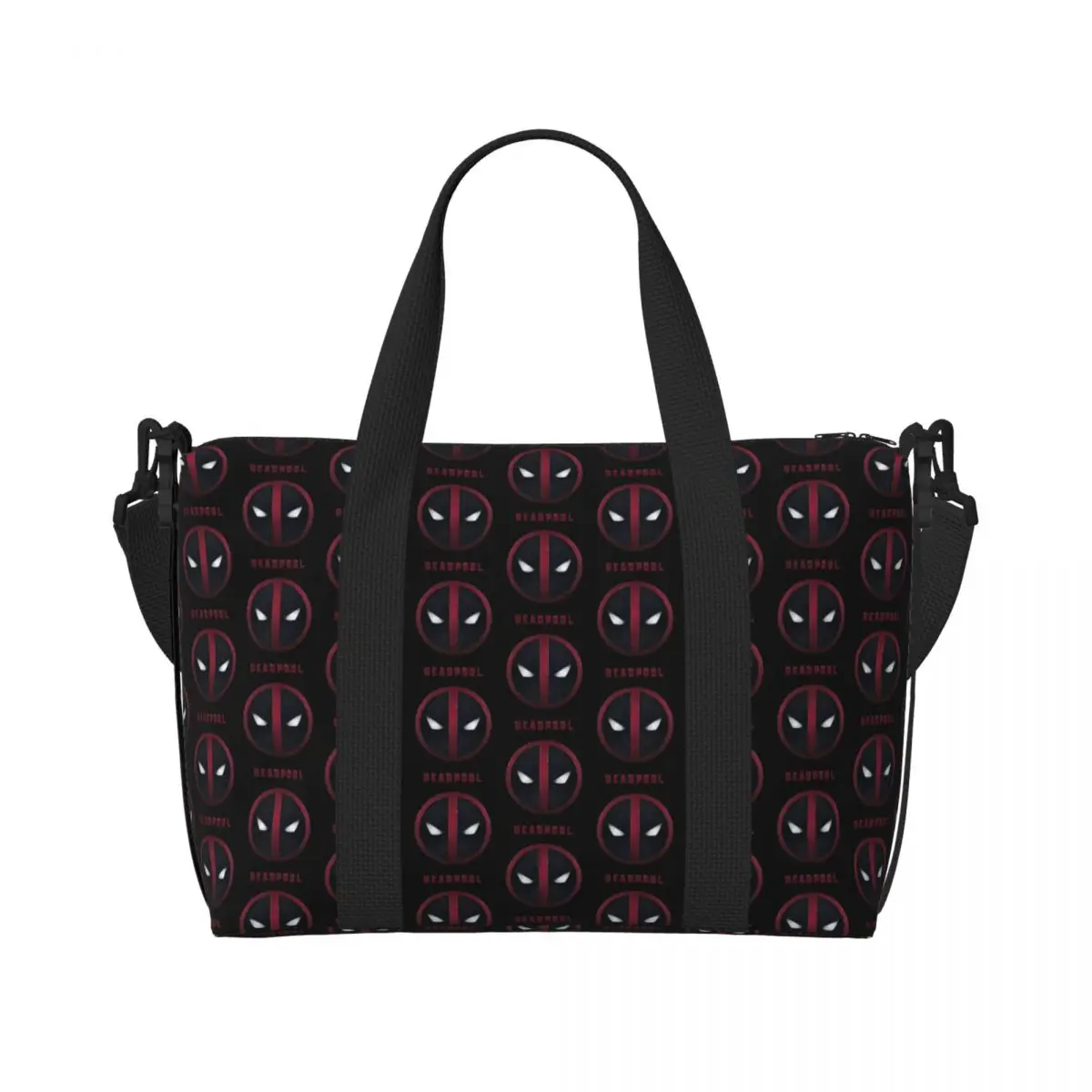 

Custom Large Deadpool Film Tote Bag for Women Cool Comics Shoulder Shopping Gym Beach Travel Bag