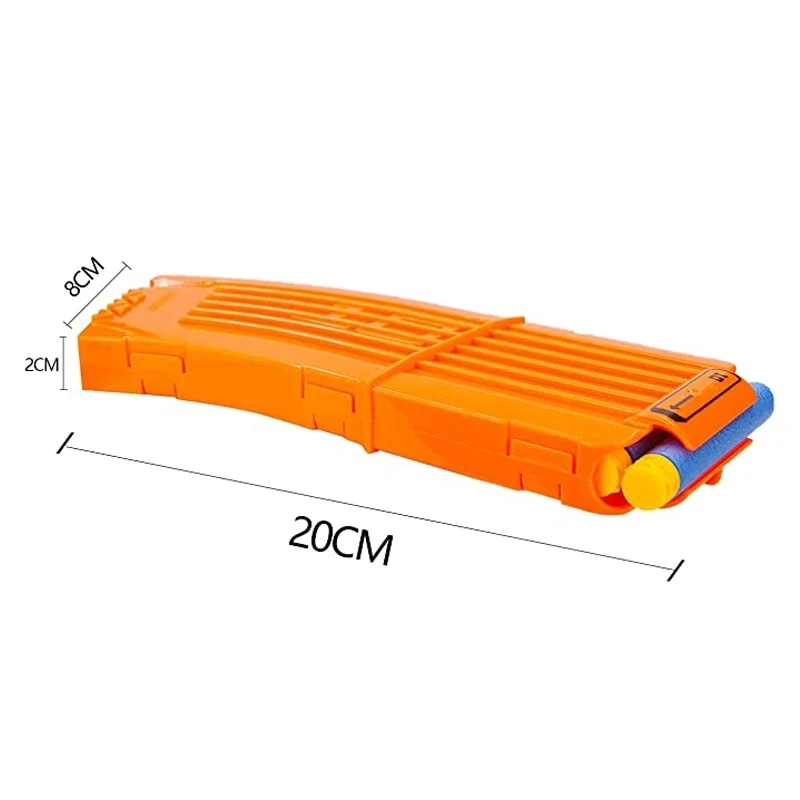 3Pack Curved Magazine Quick Reload Clip Orange With 30pcs Dart Refill Soft Bullets For Nerf Toy Guns N-Strike Elite Series