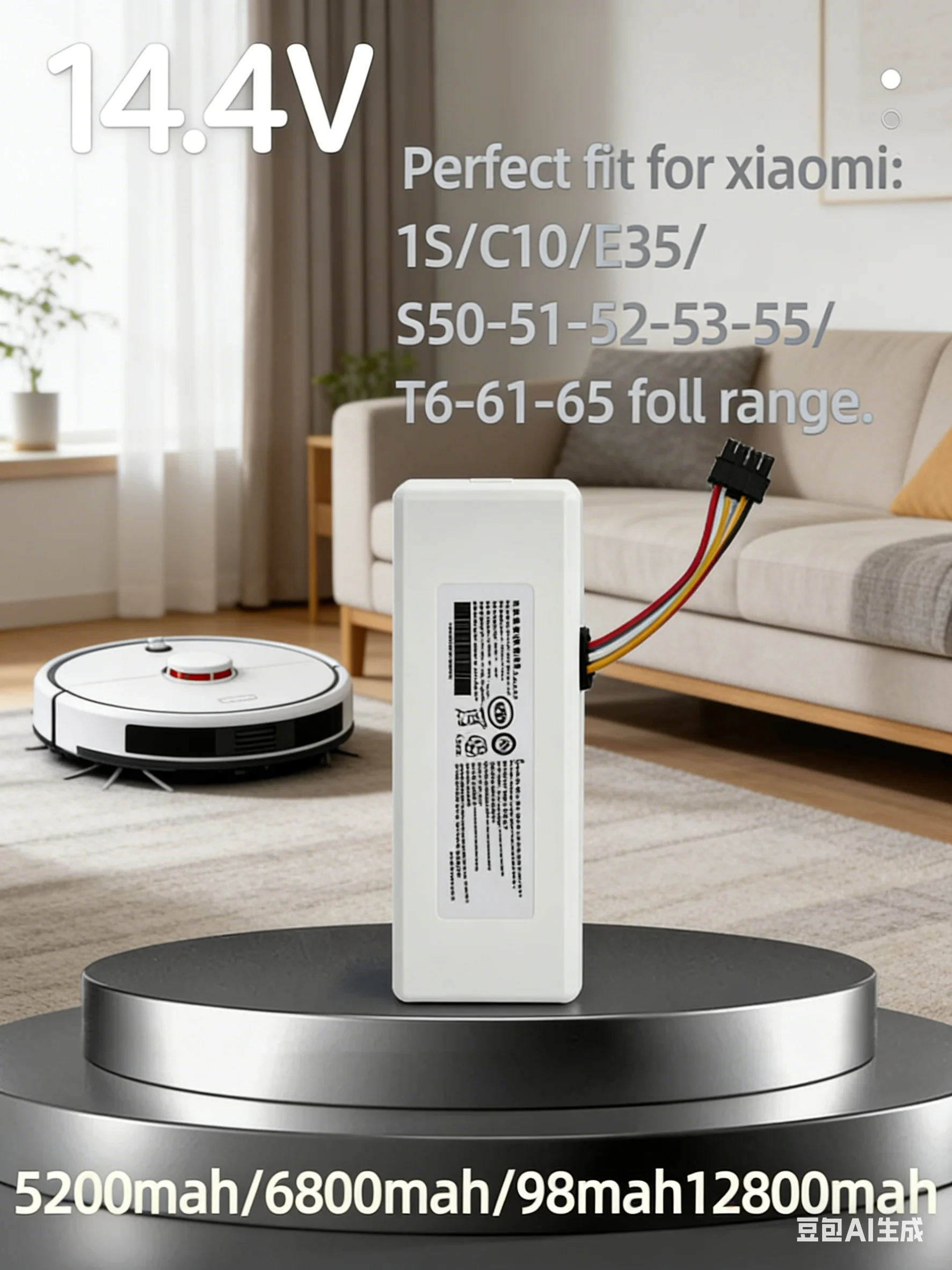 

Аккумулятор для робота-пылесоса Xiaomi 1C P1904-4S1P-MM Mijia, сменный аккумулятор для робота-полотера, 5.2Ач-12.8Ач