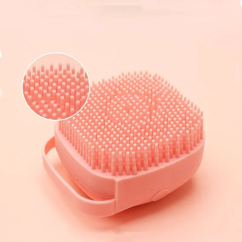 Pet Bath Brush Cleaning Bath Massage Brush Silicone Large Capacity Body Wash Storage Cats Dogs Cleaning Grooming Supplies