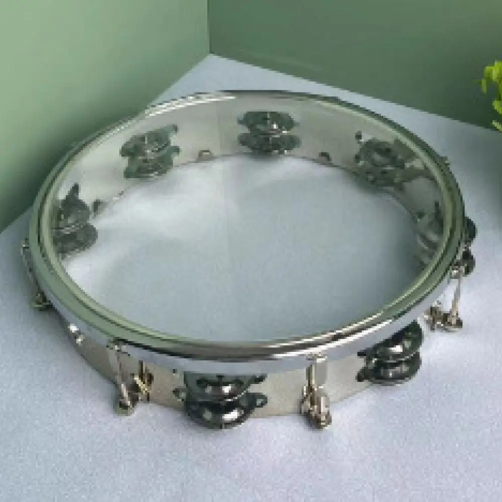 Adjustable Hand Tambourine 10 Inch Transparent Percussion Drum Musical Instrument For Kids Parent Child Interaction Rhythms