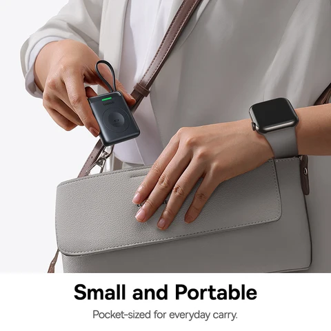 Магнитное беспроводное зарядное устройство Baseus 5 Вт для Apple Watch Встроенный кабель USB-C для Apple Watch S1-S10 SE SE2 Ultra2