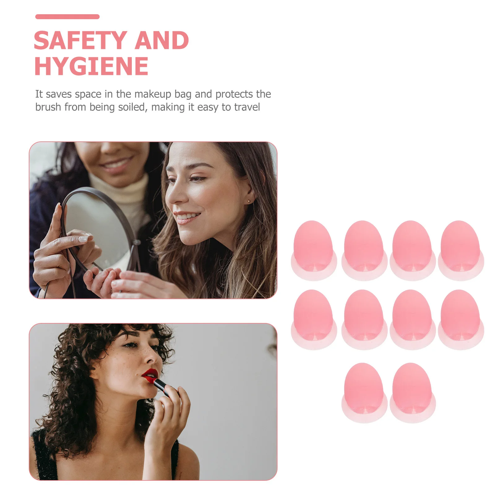 

10pcs Lip Protector Cover Silicone Makeup Brush Sleeve For Travel Small Protective Covers Lip Mask Brush Cover Makeup Lid