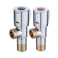 Copper Angle Stop Valve Hot and Cold Water Stop Valve Quick Open Faucet Valve for Bathroom Kitchen Toilet Sink 1/2