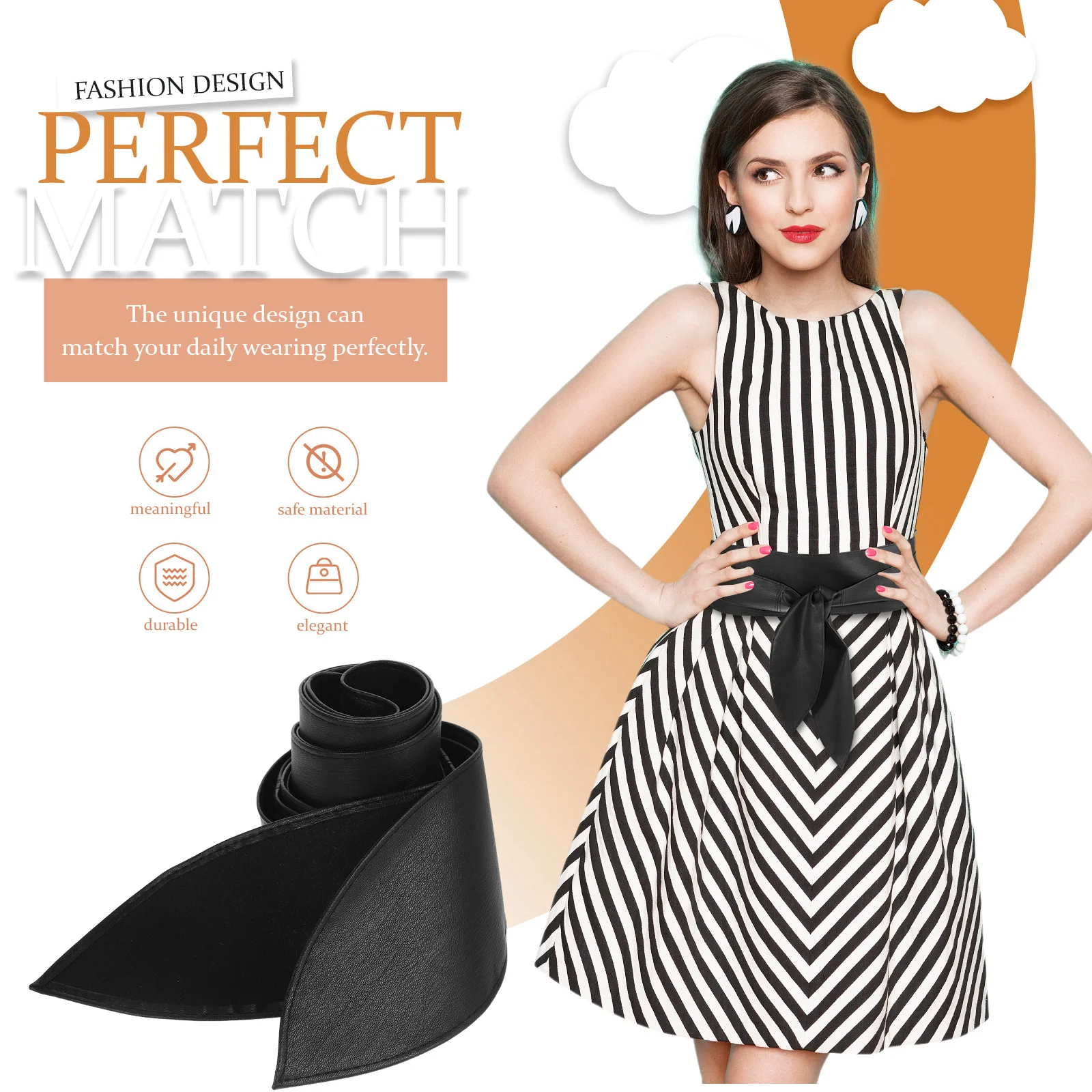 

Butterfly Knot Waist Belt Faux Wide Sash Belt For Dress Wedding Party Banquet Dressy Waistband Universal Size