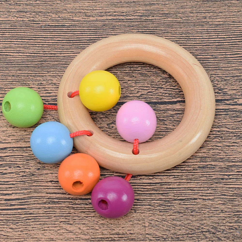 2 Pcs Wooden Baby Colorful Kids Childrens Infant Early Educational Plaything Grabbing