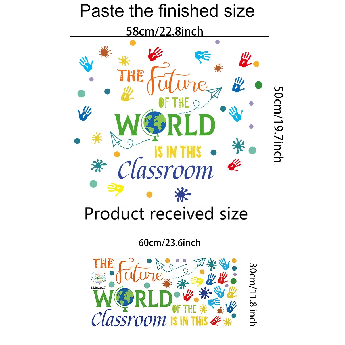 Colorful Inspirational slogan for classroom school decoration self adhesive wall decal