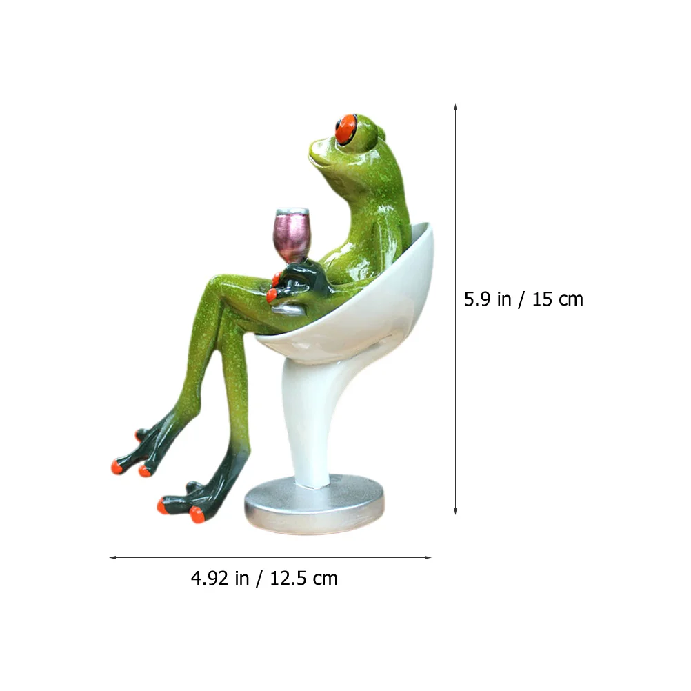 

Frog-Shaped Resin Ornament Drinking Design Desktop Decor for Living Room Bedroom Office Table Centerpiece Garden Indoor Outdoor