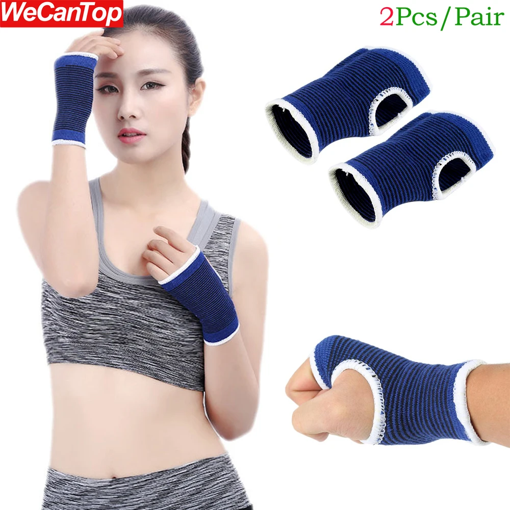 1Pair Wrist Compression Sleeve for Sports,Unisex Knitted Hand Protection Support Sweat Gloves Thumb - Breathable Palm Wrap Brace