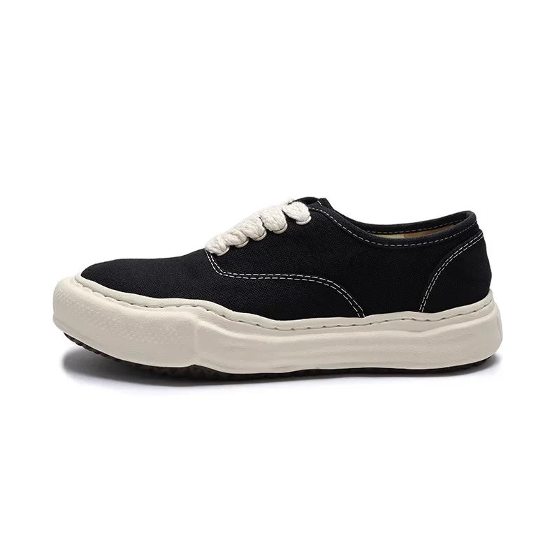 MMY Irregular Chunky Sole Melted Shoes Men's Trendy Low Top Canvas Skate Shoes Japanese Style