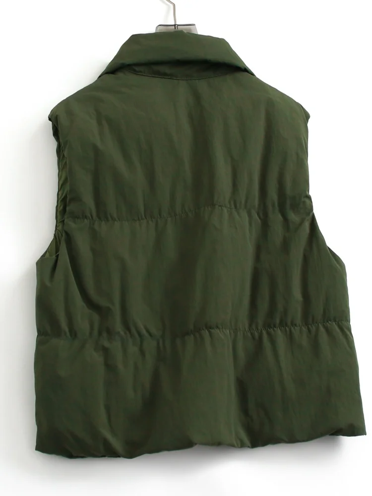down Vest Short Puffy Neckline Duck Feather Sleeveless Outerwear Women's Fashion Thickened Winter Layering G377