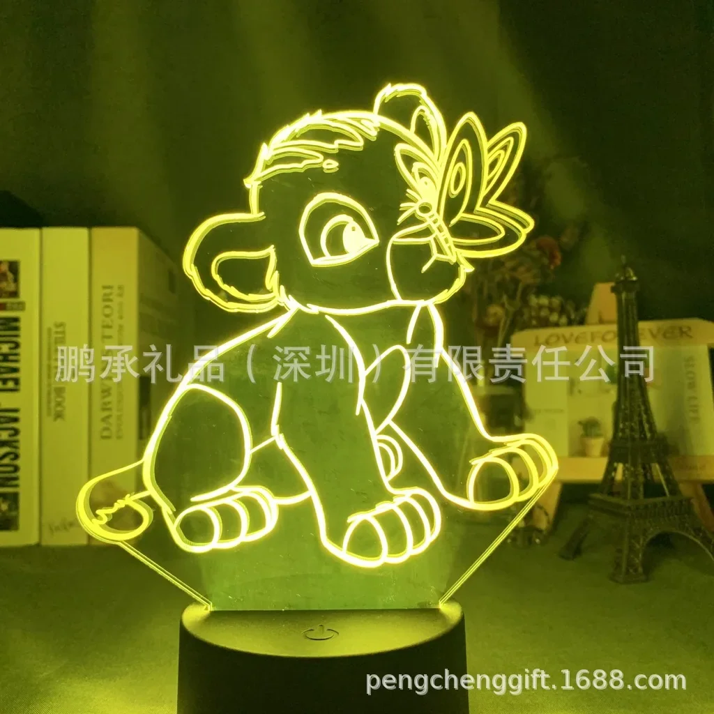 

Disney Lion King Warm White Ambient Light 3D Nightlight Led Table Lamp Christmas Bedroom Decoration Student Birthday Gift