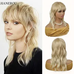 Short Curly Bob Cut Synthetic Wigs with BangsWine Red Gradient Water Wave Wig for Women Daily Party Halloween Heat Resistant