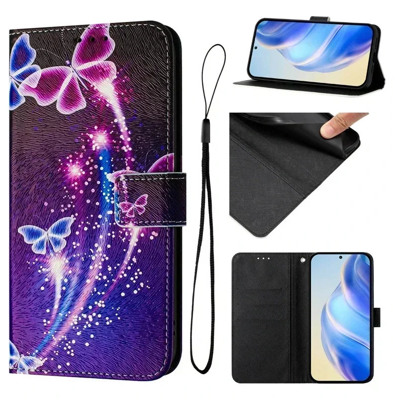 

Pop Flip Case For Realme GT 7 Funda Cartoon Painted Pattern Wallet Cover On For OPPO Realme GT 7 GT7 RMX5061 Phone Cases Coque