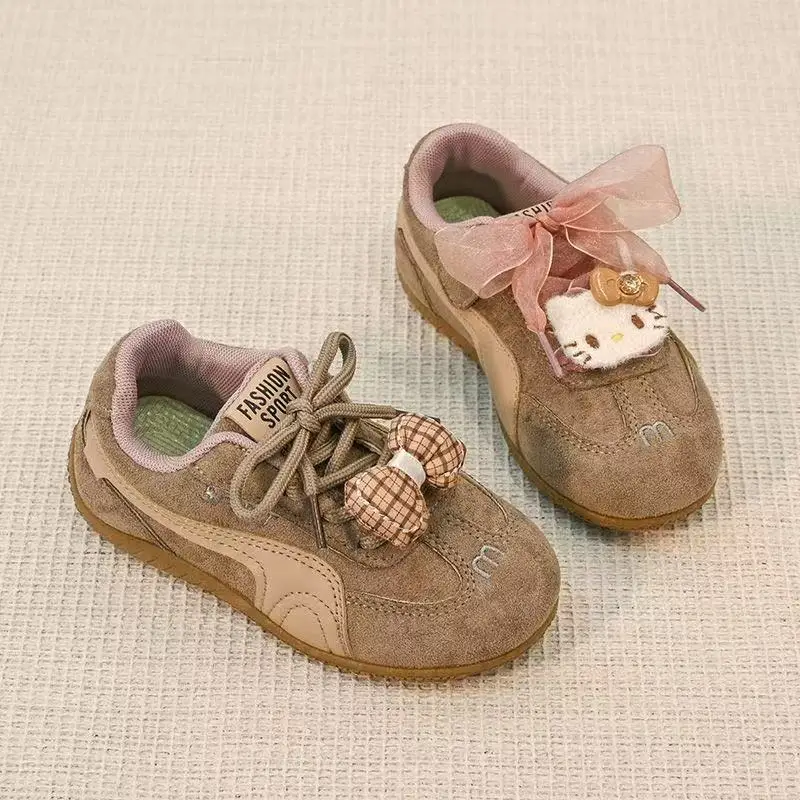 انخفاض الشحن ص إيل صورة جديدة مريحة مرحبا كيتي الكرتون اليدوية القوس أزياء الفتيات الفتيان أطفال الأطفال عارضة الشقق #5