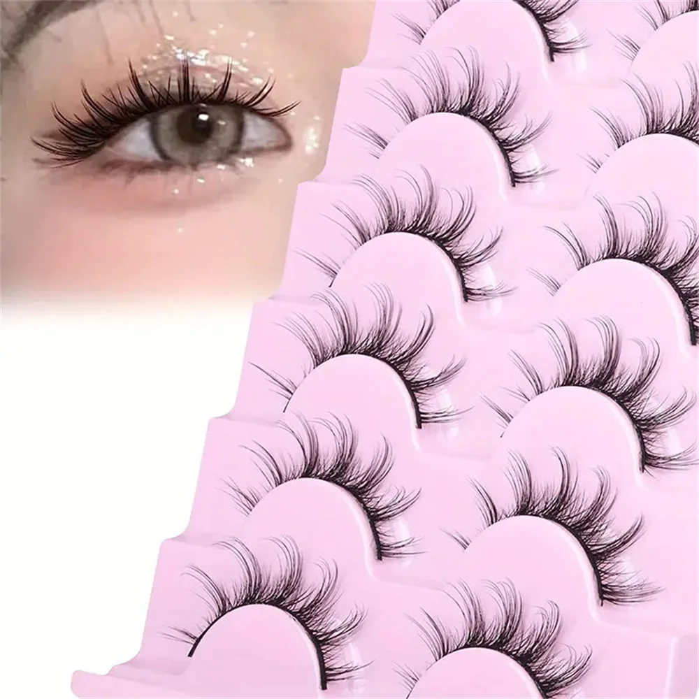 10 Pairs Manga Anime Lashes Natural Look False Eyelashes ,Korean Japanese Asian Lashes Cosplay Fake Eyelashes,manga lashes