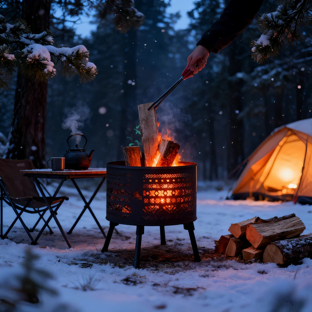 

Портативная дровяная печь для палатки с дымоходом для приготовления пищи, кемпинга, походов, рыбалки, пешего туризма