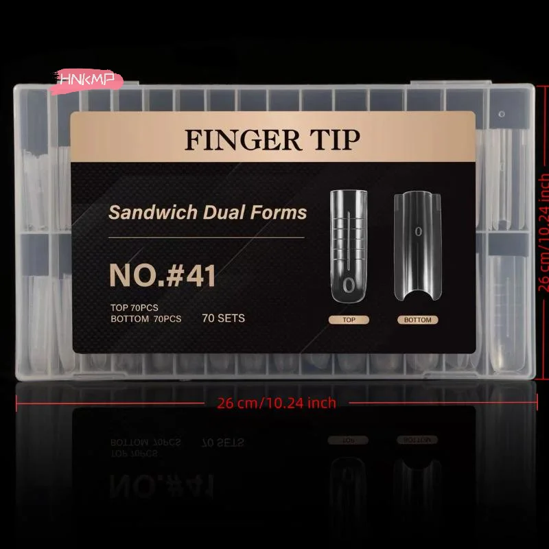 140/280 قطعة أشكال أظافر مزدوجة مجموعة ساندويتش قالب سفلي طويل مربع اللوز مسمار الفن ملحقات مانيكير أداة #6