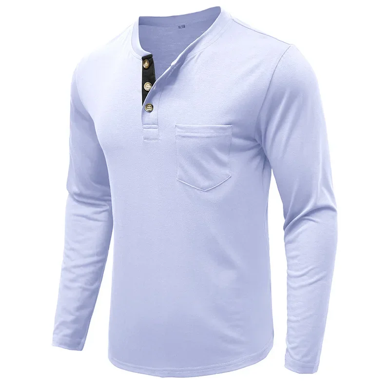 New men's long-sleeved round neck t-shirt Slim Spring and Autumn round neck bottoming shirt tops versatile men clothing