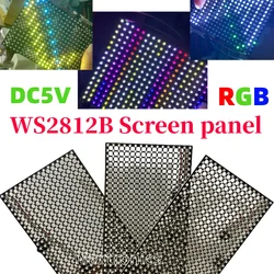 1-5PCS DC5V WS2812 LED Transparent Panel 16*32 Full Color Programmable RGB Dot Matrix 80*160mm SPI Protocol 2020 Beads for Decor