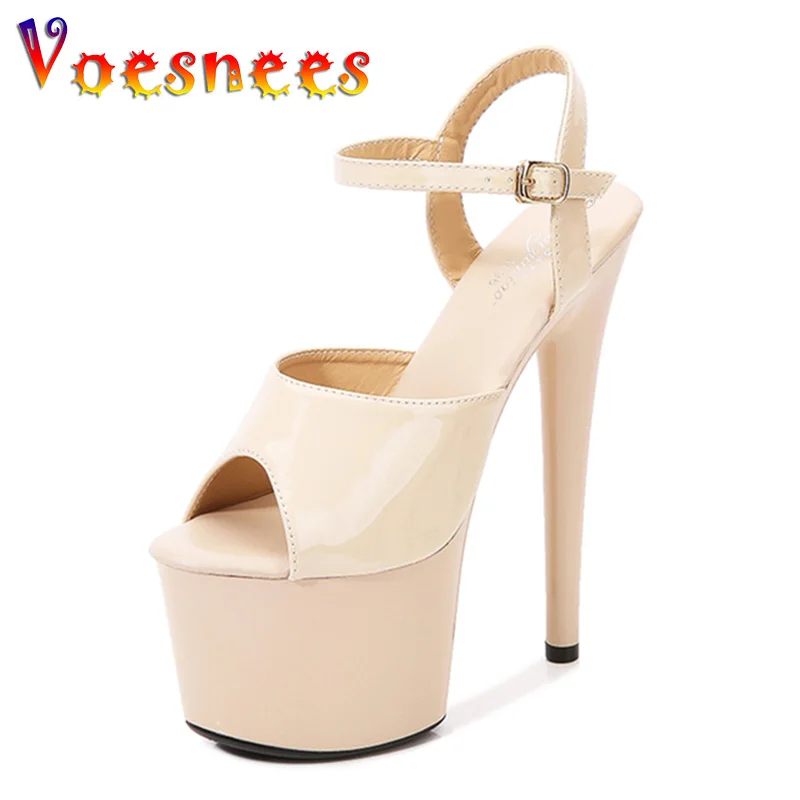 2022 Stripper Pole Dance Shoes High Heels Women Sexy Show Shoes Party Club 13 15 17CM Sandals Platform High-heeled Shoes Wedding