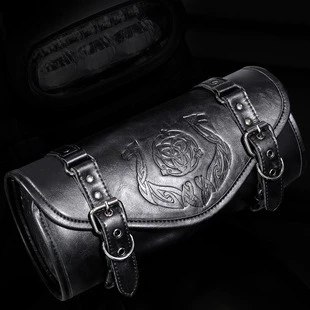Punk retro style personalized embossed Harley motorcycle front bag PU riding modification equipment