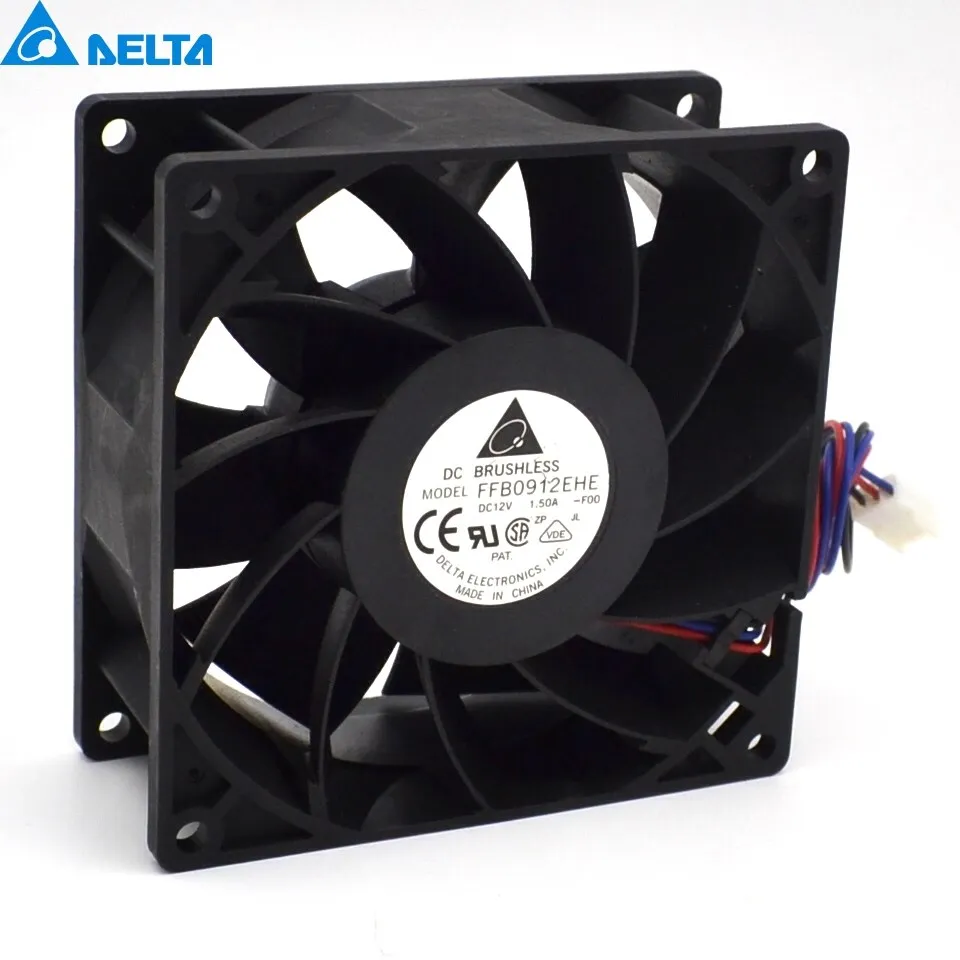 New 9038 dual ball bearing cooling fan violence 9CM 90mm 12V 1.5A FFB0912EHE-FOO 90*90*38mm for delta