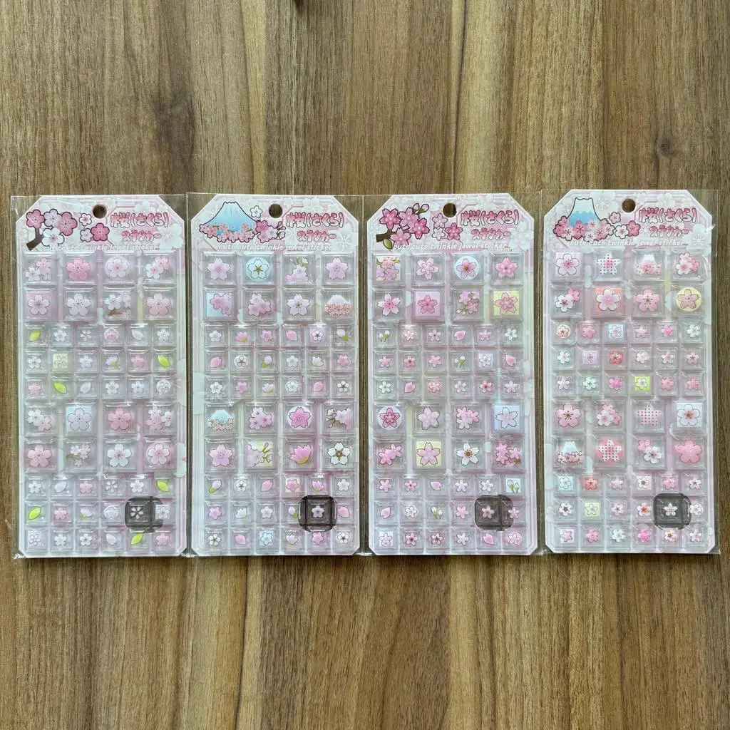 4Pcs Pink Cherry Blossom Mount Fuji Resin Stickers Floral Pop Seal Stickers for Planner Gift Wrapping & DIY AnimeWorlds Store
