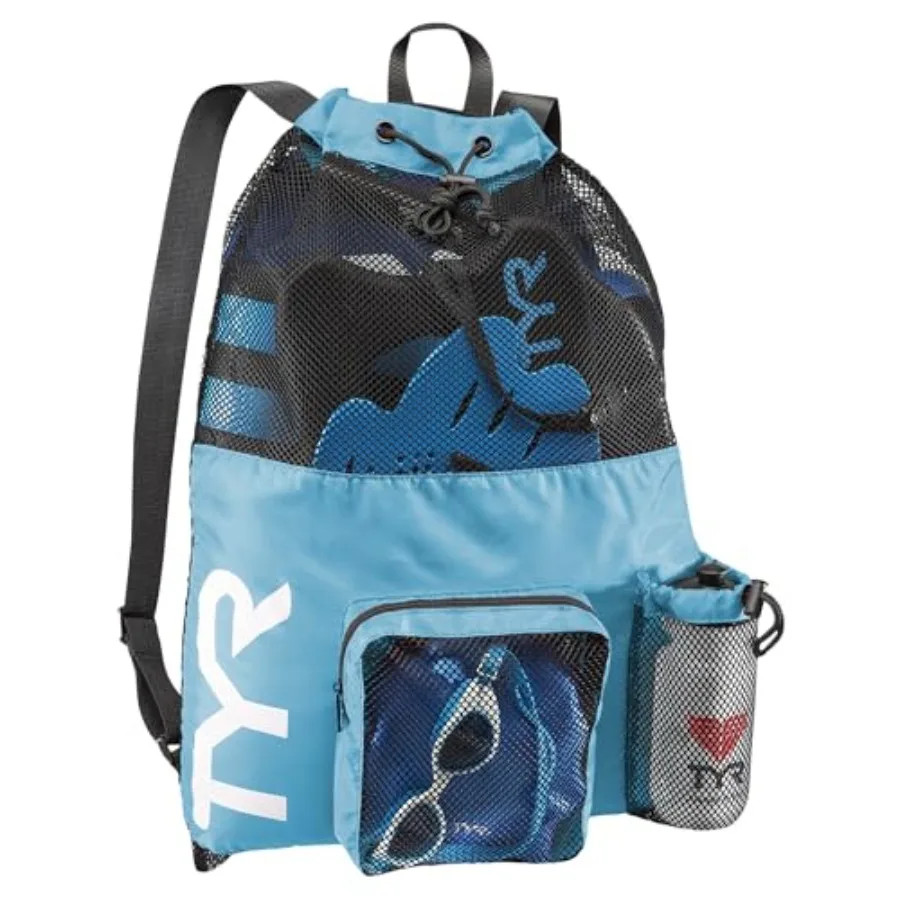 

Big Mesh Mummy Backpack for Swim Gym and Workout Gear Blue 40-Liter Ccity