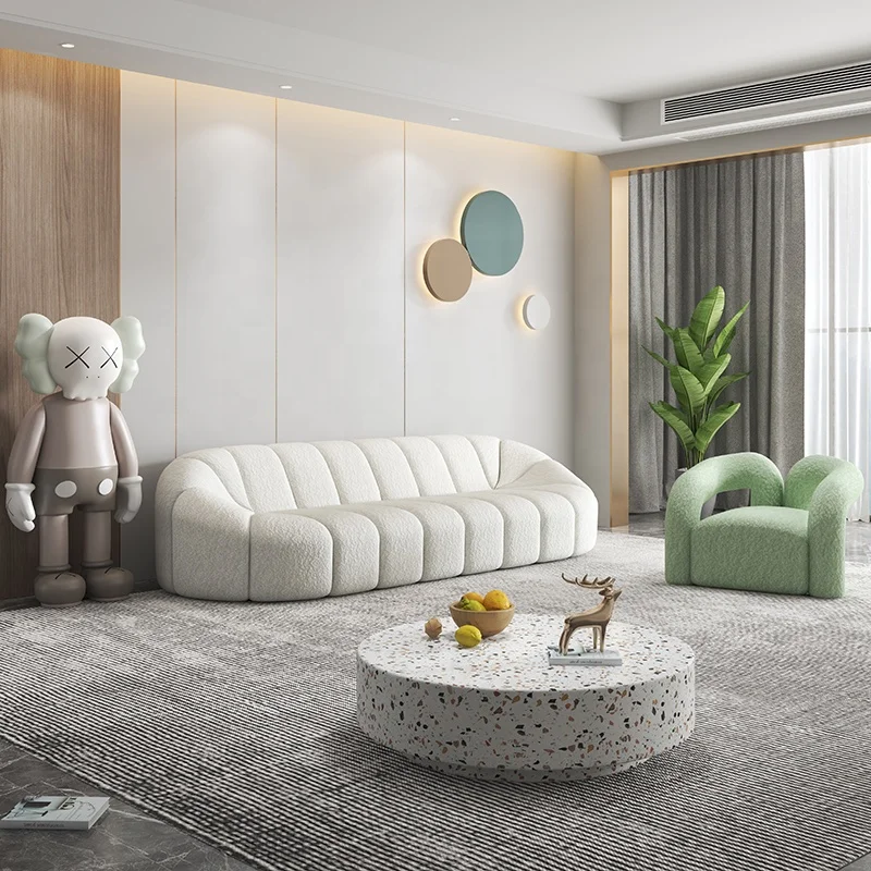 Minimalist Design Living Room Furniture Cheap Price Custom Comfortable Fabric White Armless Modern Sectional Sofa for Home