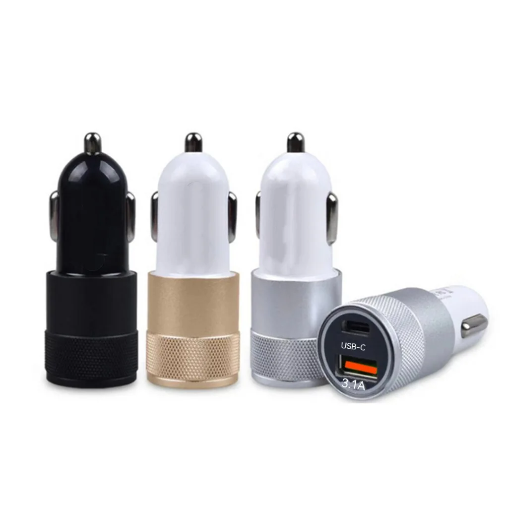 Mini Metal Car Charger 15W Fast Charging USB+PD Intelligent Vehicle Adapter Super Car Charger